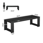 Bureau pour 2 personnes, bureau extra long de 218 cm, poste de travail double avec bureau d'ordinateur