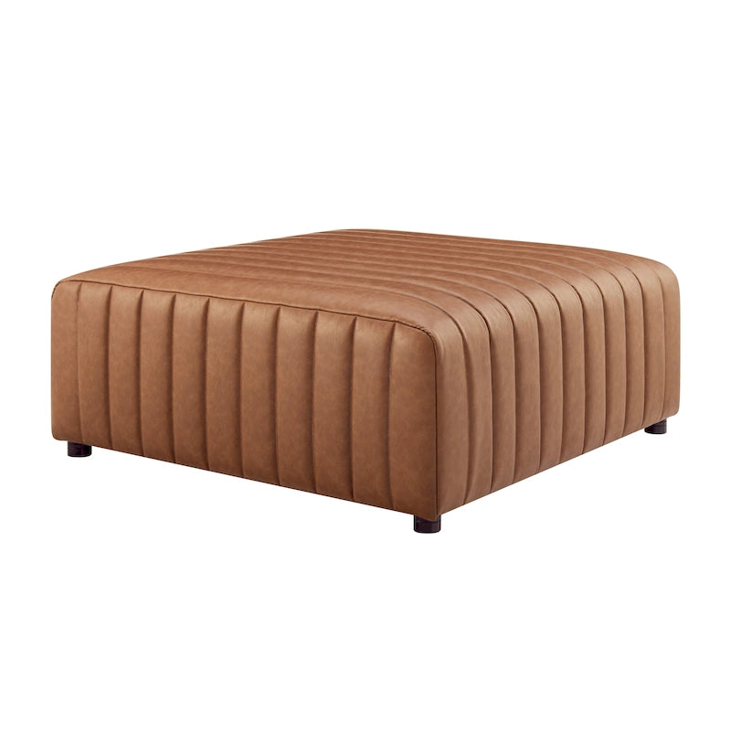 Table basse/Ottoman carrée en similicuir