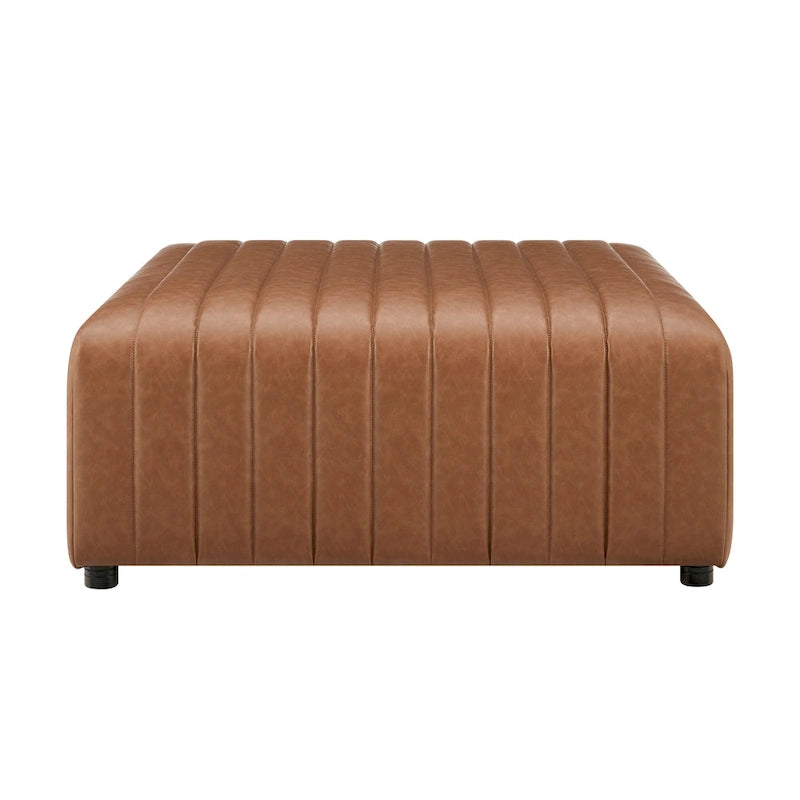 Table basse/Ottoman carrée en similicuir
