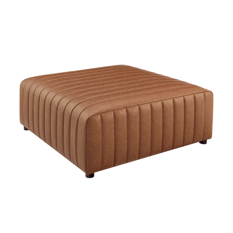 Table basse/Ottoman carrée en similicuir