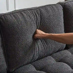 Canapé modulable d'intérieur à 3 places avec pieds trépied dorés