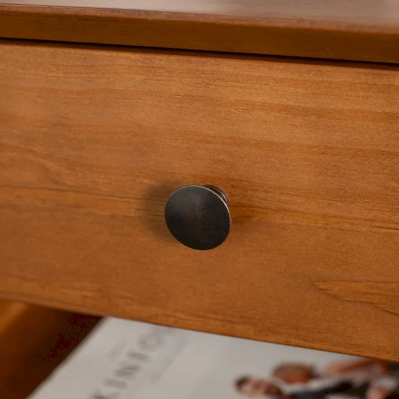 Table de chevet en bois massif à 1 tiroir et 1 étagère, style Mid-Century