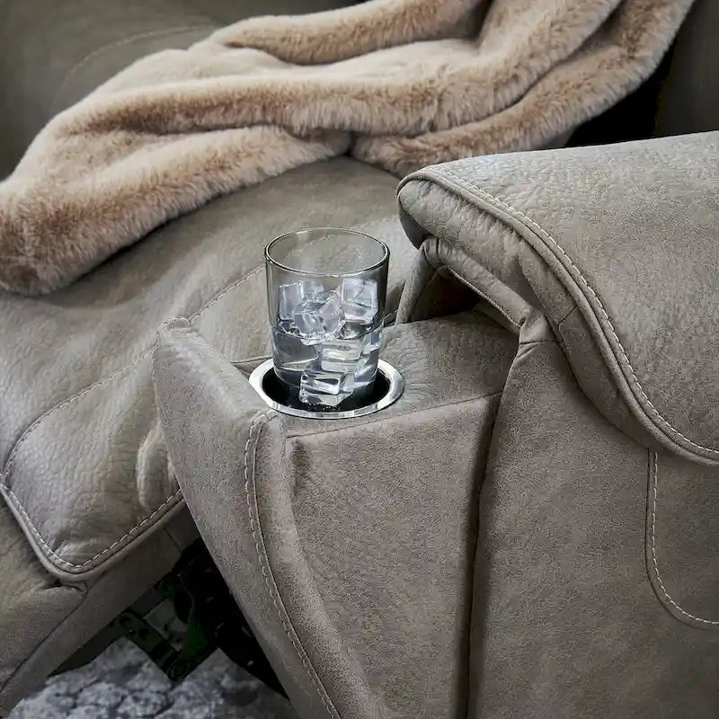 Ensemble de canapés inclinables électriques 3 pièces gris — L101 x P42 x H42