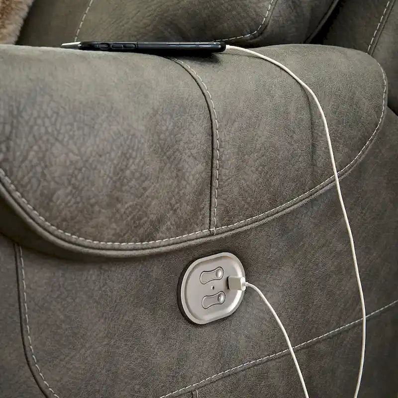 Ensemble de canapés inclinables électriques 3 pièces gris — L101 x P42 x H42