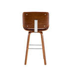 Tabouret de comptoir pivotant, en similicuir, pieds en bois avec repose-pieds