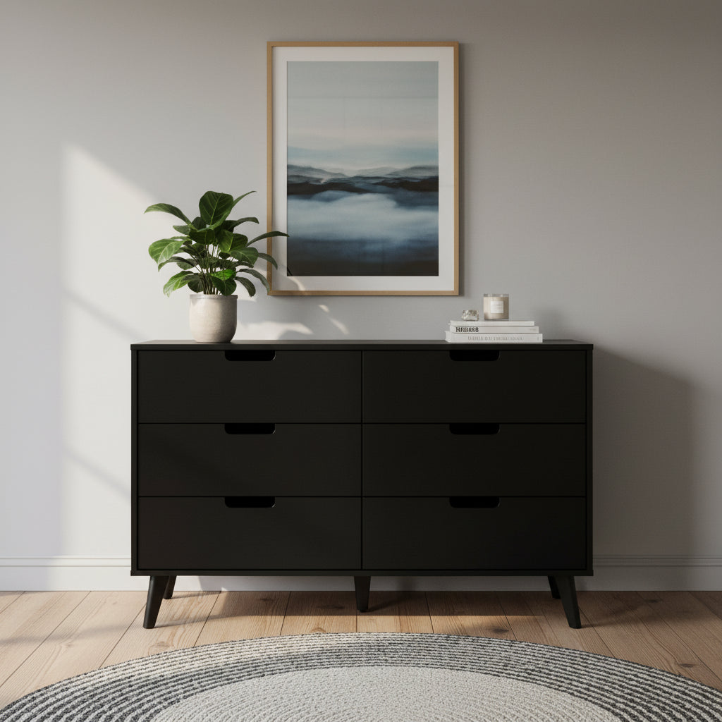 Commode 6 tiroirs (poignées découpées)