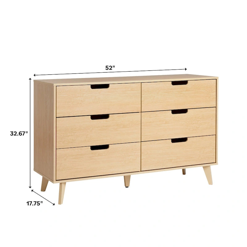 Commode 6 tiroirs (poignées découpées)