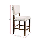 Ensemble de 2 chaises de salle à manger marron, cerisier et ivoire avec clous décoratifs