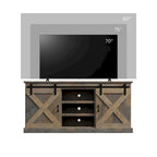 Meuble TV d'angle de 66 pouces, style ferme, pour téléviseurs jusqu'à 80 pouces, aucun assemblage requis, finition bois de grange