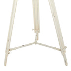 Table d'appoint en métal sur le thème de la boussole — Dotée d'une horloge intégrée et d'un plateau en verre transparent (Disponible en blanc ou en noir)
