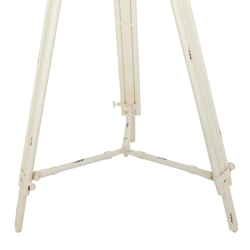 Table d'appoint en métal sur le thème de la boussole — Dotée d'une horloge intégrée et d'un plateau en verre transparent (Disponible en blanc ou en noir)