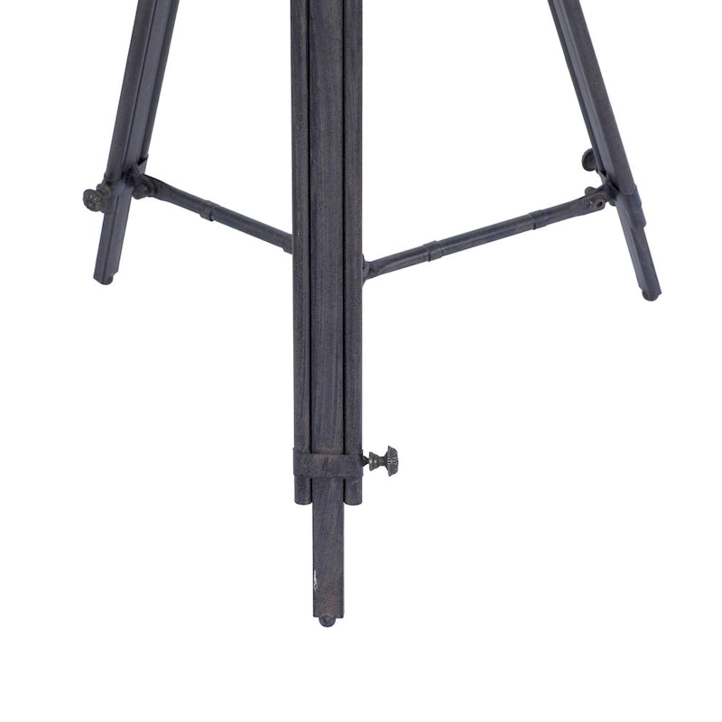Table d'appoint en métal sur le thème de la boussole — Dotée d'une horloge intégrée et d'un plateau en verre transparent (Disponible en blanc ou en noir)