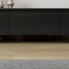 Meuble TV extensible de style moderne avec 3 tiroirs Blanc/Noir 65.4-106.3