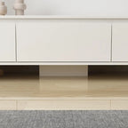 Meuble TV extensible de style moderne avec 3 tiroirs Blanc/Noir 65.4-106.3