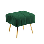 Fauteuil d'appoint moderne en velours avec pouf et accoudoirs ronds