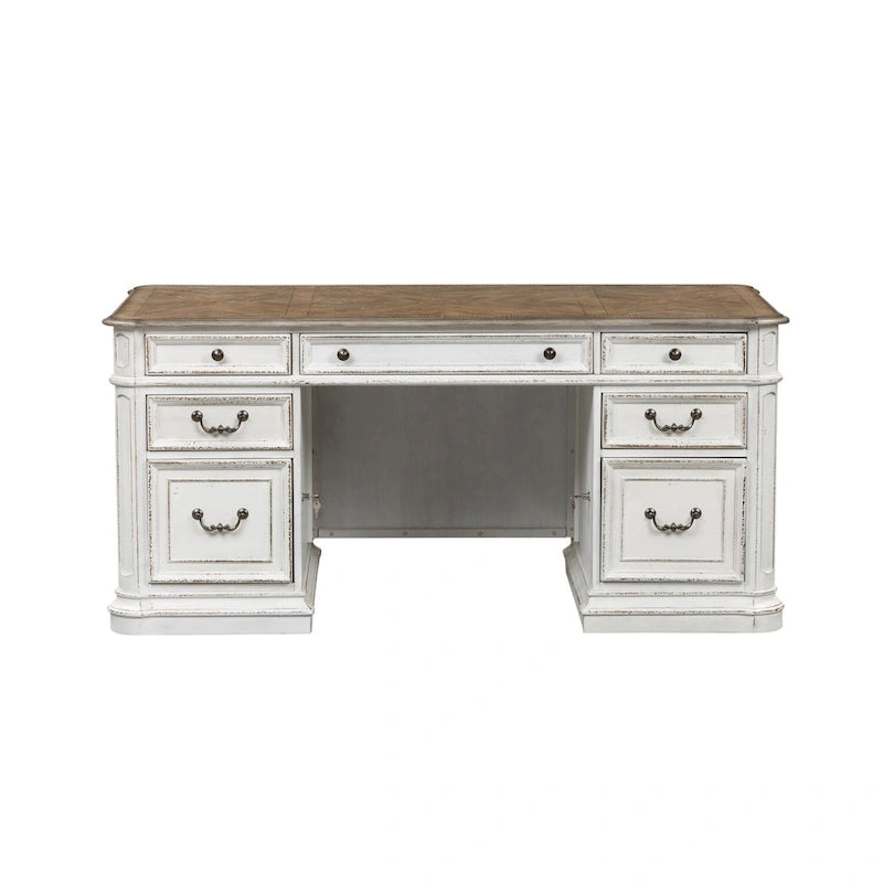 Bureau écorce patinée blanc antique Estate