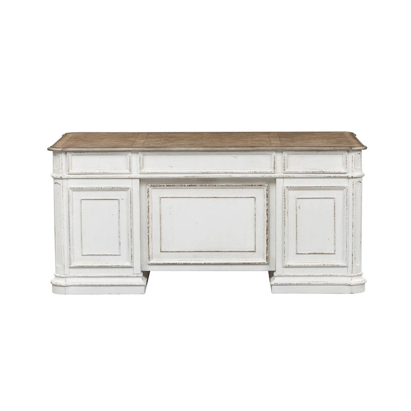 Bureau écorce patinée blanc antique Estate