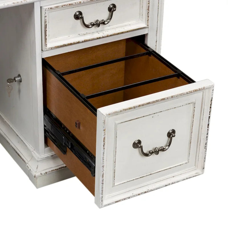 Bureau écorce patinée blanc antique Estate