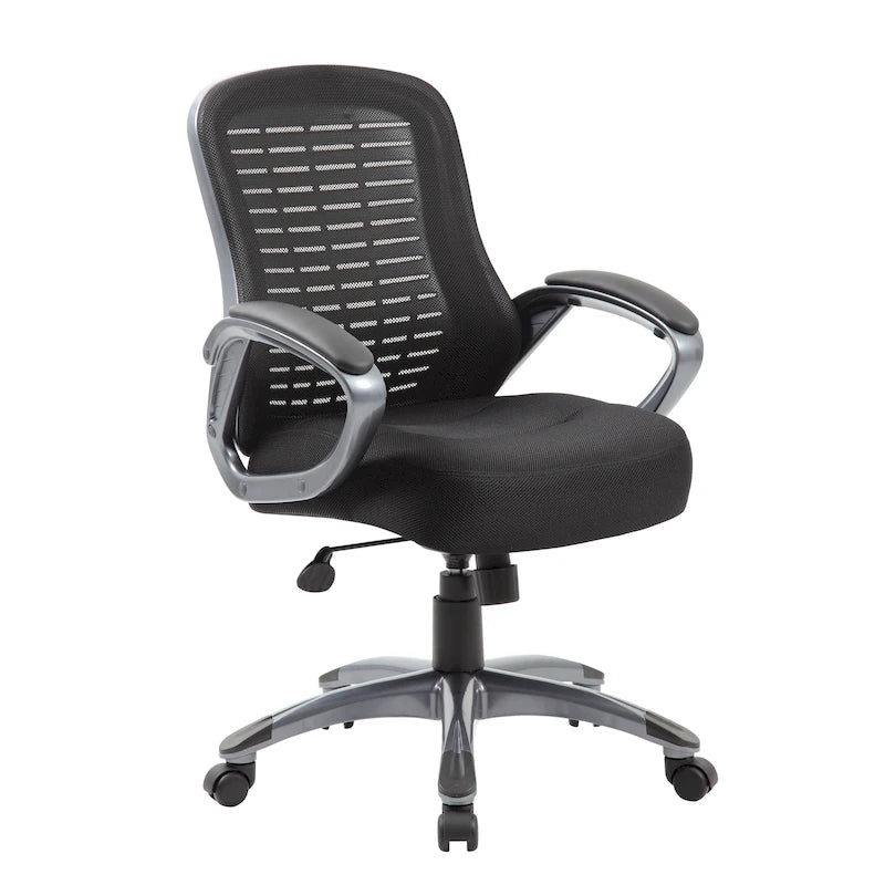 Chaise en maille à dossier haut nervuré