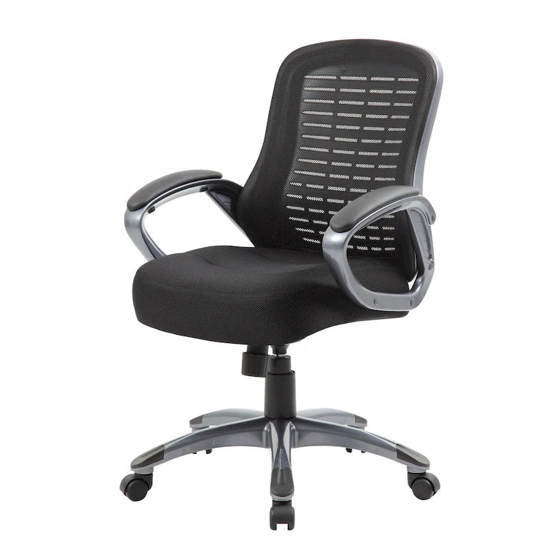Chaise en maille à dossier haut nervuré
