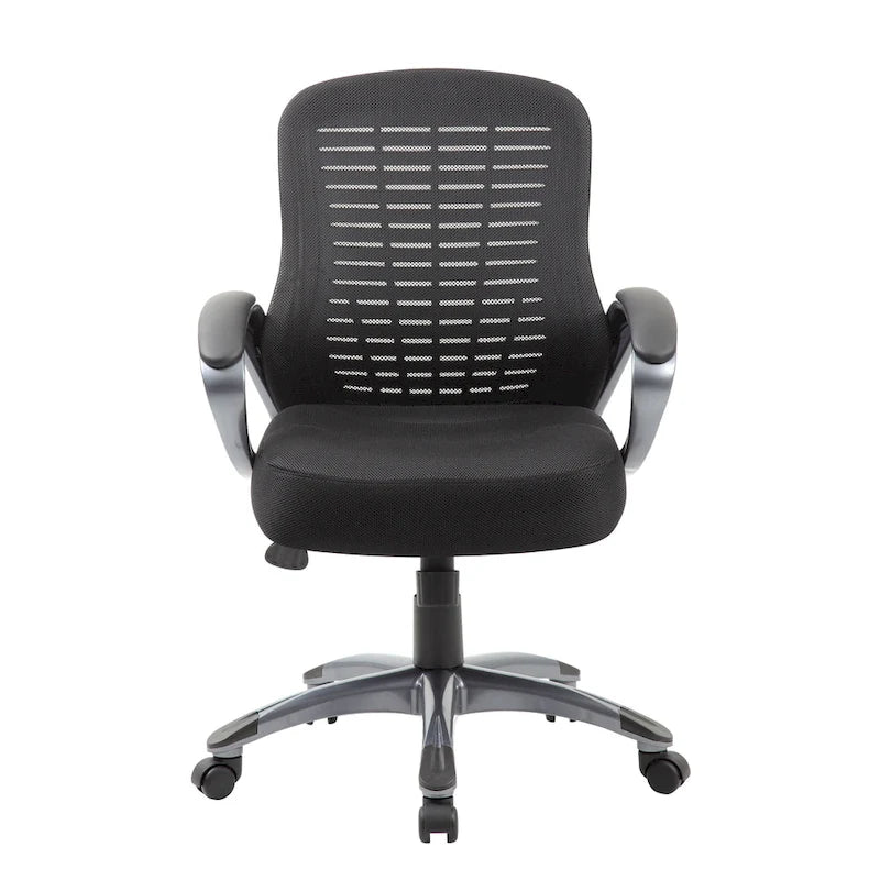 Chaise en maille à dossier haut nervuré