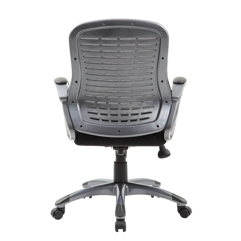 Chaise en maille à dossier haut nervuré