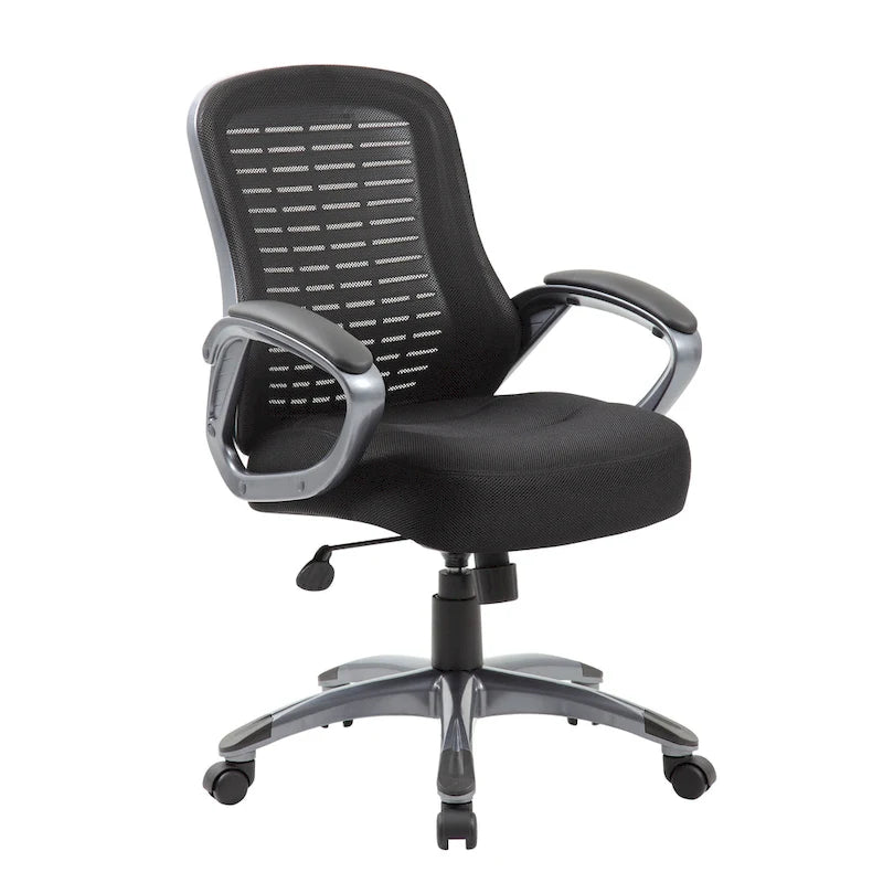 Chaise en maille à dossier haut nervuré