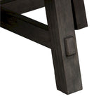 Table Basse Ronde à Pieds Évasés Vieillie Charbon de Bois, Style Ferme Moderne