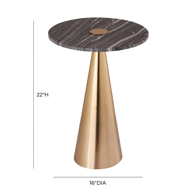 Table d'appoint en marbre - 40,6 L x 40,6 P x 55,9 H