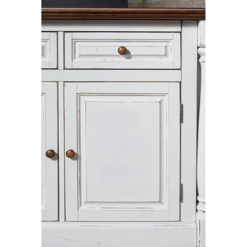 Îlot de cuisine blanc vieilli