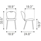 Chaise de salle à manger (lot de 2) - Produit 1 (en po) : 18,9 L x 24,8 P x 33,5 H