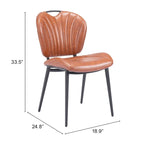 Chaise de salle à manger (lot de 2) - Produit 1 (en po) : 18,9 L x 24,8 P x 33,5 H