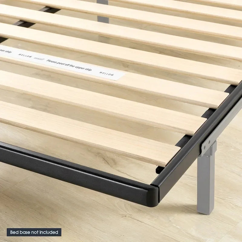 Panneau de lit métallique de 1,6 pouce avec lattes en bois par