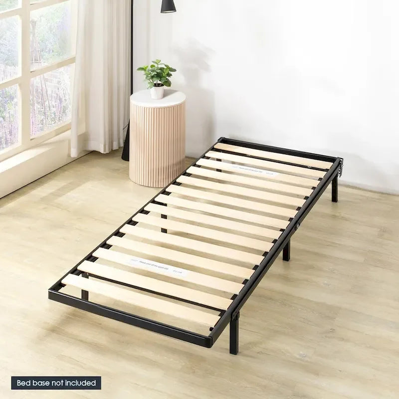 Panneau de lit métallique de 1,6 pouce avec lattes en bois par