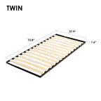 Panneau de lit métallique de 1,6 pouce avec lattes en bois par