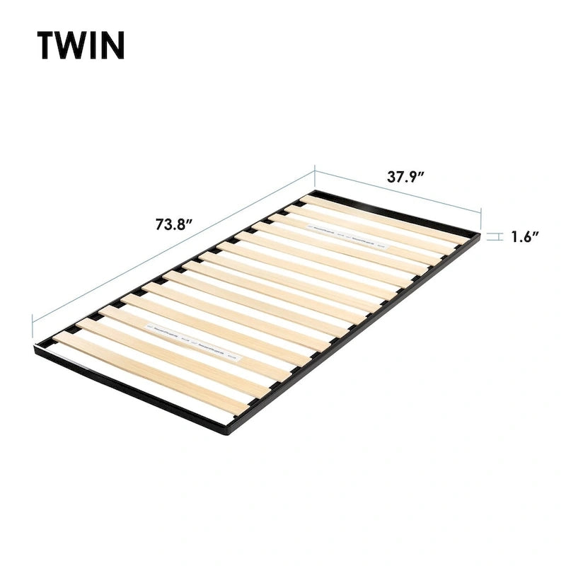 Panneau de lit métallique de 1,6 pouce avec lattes en bois par