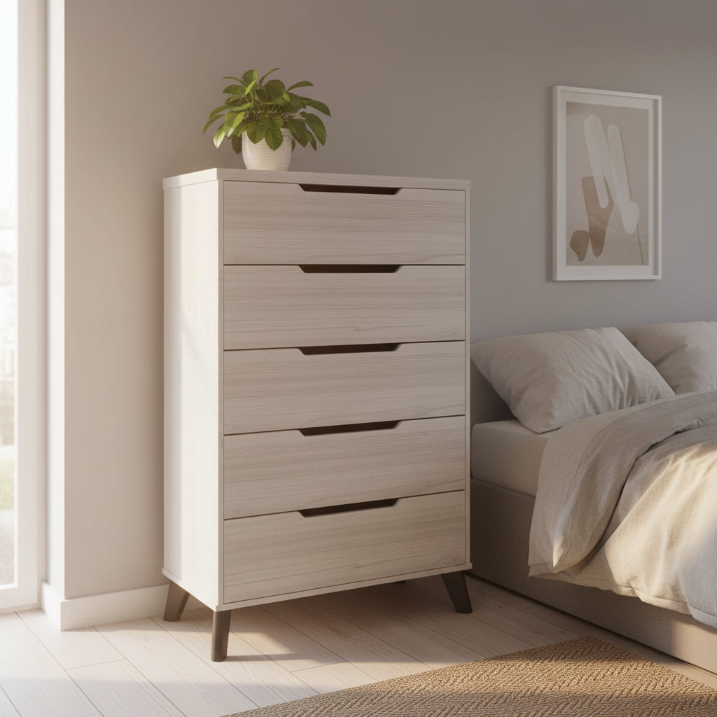 CraftPorch Chic and Vintage Wooden Chest with 5 drawers