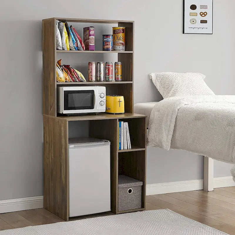 Mini-étagère de rangement pour mini-réfrigérateur de chambre (avec étagère supérieure)