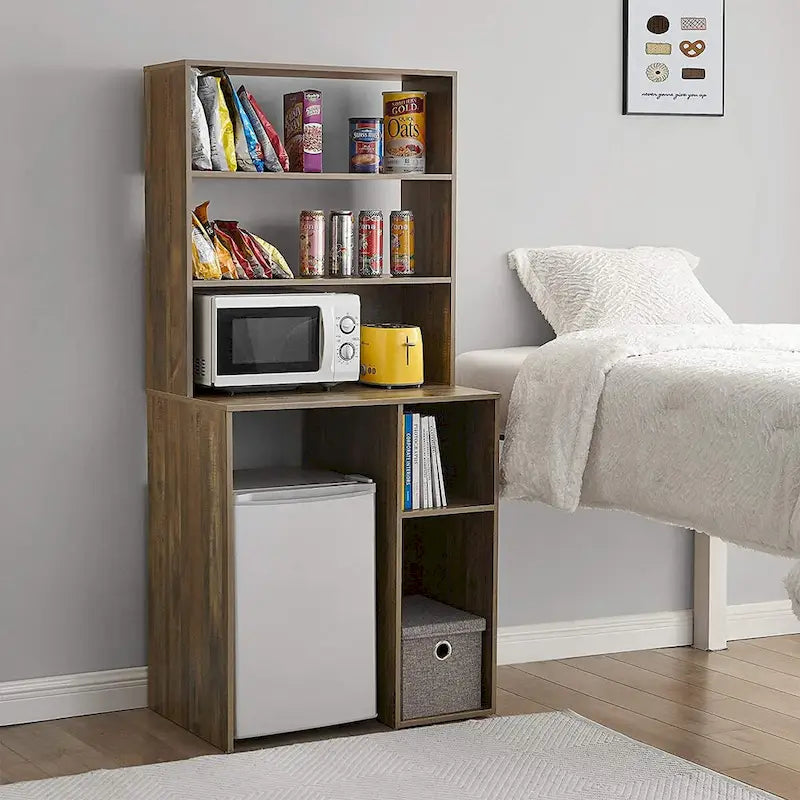 Mini-étagère de rangement pour mini-réfrigérateur de chambre (avec étagère supérieure)