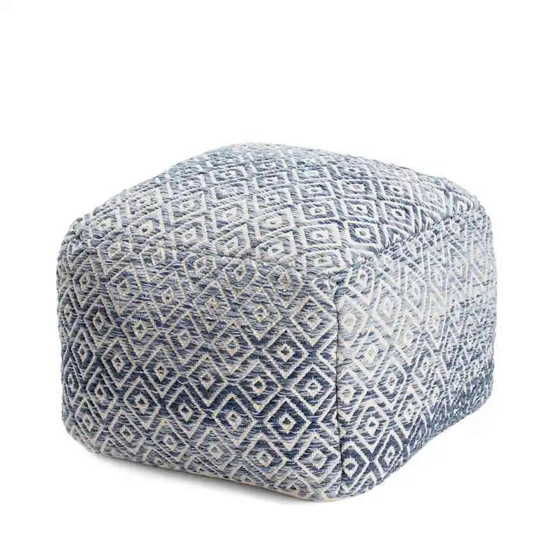 Pouffe ottoman carré marron de 55 cm – Repose-pieds artisanal pour salons, chambres, crèches et chambres d'enfants