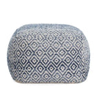 Pouffe ottoman carré marron de 55 cm – Repose-pieds artisanal pour salons, chambres, crèches et chambres d'enfants