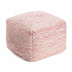 Pouffe ottoman carré marron de 55 cm – Repose-pieds artisanal pour salons, chambres, crèches et chambres d'enfants