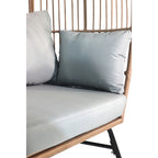 Fauteuil œuf et pouf en osier pour jardin extérieur