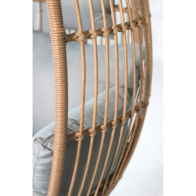 Fauteuil œuf et pouf en osier pour jardin extérieur