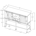 Cave à vin 52 pouces avec porte coulissante et étagères réglables - 52 L x 38 P x 15,5 H