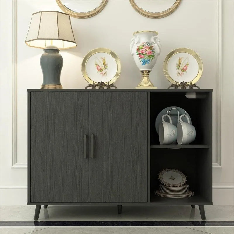 Buffet de cuisine 2 portes 2 étagères - 15P x 41,7L x 32,6H