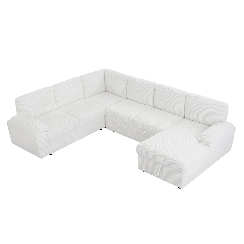 Canapé de rangement modulaire surdimensionné en velours côtelé