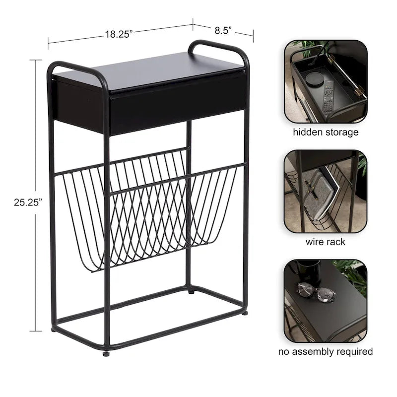 Table d'appoint étroite - 19x9x26