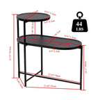 Table d'appoint ronde moderne à 2 niveaux avec étagère de rangement en bois