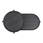 Table d'appoint ronde moderne à 2 niveaux avec étagère de rangement en bois